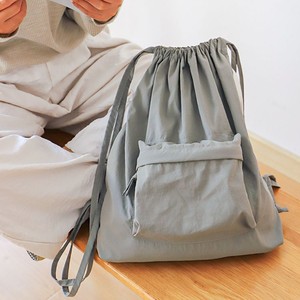 Sac à dos simple à cordon de serrage, grande capacité, léger, unisexe, sac de voyage, couleur unie, sangle en corde, gris, vert, noir, blanc, printemps - Product Image 1