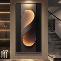 Peinture Murale LED en Porcelaine Cristalline Abstraite de Luxe, Style Géométrique 3D Moderne et Simple, Idéale pour Porche et Salon (Vente en Gros)