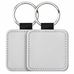 New Arrival PU Leather Sublimation Keychain Blanks Glitter for Custom Photo Heat Transfer DIY Keyring Crafts & Wholesale - Product Image 6