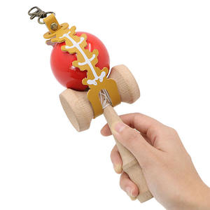 고품질 일본 켄다마 볼 가죽 홀더 원목 볼과 컵 코디네이션 장난감 액세서리 PU 가죽 켄다마 키체인 - Product Image 3