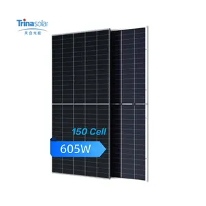 Trinasoalr High Efficiency 605W Solar Panels 120 Cell Perc Type with Glass Front Cover for Home Use Wholesale at Low Price