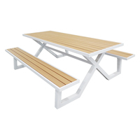 Ensemble de table à manger personnalisée en usine pour bébé, chaise pour activités de plein air, table à déjeuner au repos, banc en bois avec pied mental durable