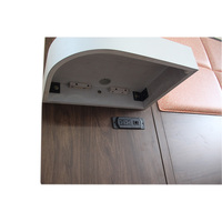 Tête de lit sur mesure King Queen Size en MDF avec panneaux rembourrés roses et tables de chevet intégrées pour Hampton Inn
