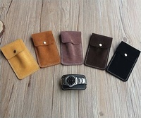 Étui de montre de voyage vintage unisexe pour homme en cuir de vache véritable souple, petit mini sac