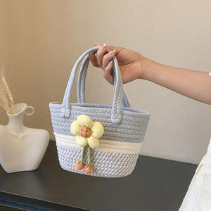 Цветочный Кантри стиль лето новый Этнический стиль Маленькая свежая портативная корзина в западном стиле портативная корзина - Product Image 2