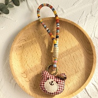 Porte-clés poupée en tissu fait main, style peluche animal mignon, breloque de sac, accessoire de mode pour femme, cadeau