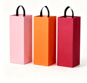 Custom Logo Rigid Single Bottle Wine <b>Box</b> Portable Cardboard Gift Packaging UV Coating Embossing Magnetic Concept Vanishing - Product Image 1