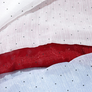 Tissu en organza de polyester texturé avec strass thermocollants, rigide et brillant, pour la décoration de mariage, les robes, les voiles et les événements - Product Image 6