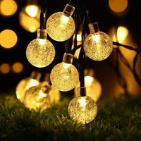 Guirlandes solaires YN Starlight, 8 modes, LED, globe en cristal PVC, rechargeables, étanches IP65, décoration de Noël pour l'intérieur et l'extérieur