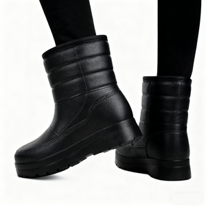 Bottes de pluie imperméables de haute qualité doublées de fourrure chaude Anti-huile Antidérapantes Chaussures d'hiver pour la pêche et l'agriculture Bottes thermiques à la cheville - Product Image 2