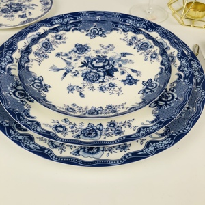 Veweet — service de table en céramique au design bleu, service de table pour événements, en porcelaine, pour mariage - Product Image 5