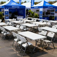 Table pliante en polyéthylène haute densité de 180 cm pour commande en gros, idéale pour les pavillons de station balnéaire