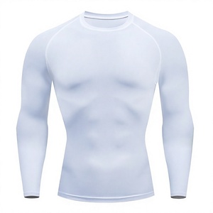 Men Long Sleeve Compression Blank T-<b>Shirt</b> Breathable Quick Dry <b>Moisture</b> <b>Wicking</b> Rash Guard Gym Training Top Spandex/Polyester - Product Image 3