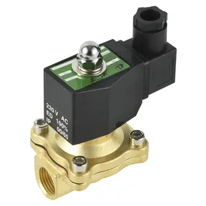 Válvula solenoide de bronze 24v dc 12v, válvula solenoide de controle de fluxo de água de ar, preço baixo 2w160 15 normalmente fechada