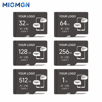 MIOMGN TF-Speicherkarte für Handys Mini SD Hochgeschwindigkeits-Klasse 10 U3 128GB Kunststoff