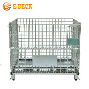 Chất lượng cao ráp hậu cần Giao Thông Vận Tải xe nâng mạ kẽm lưu trữ xếp chồng dây thép giỏ <span class=keywords><strong>Pallet</strong></span> - Product Image 3