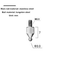 M2.5/ # Sonde de mesure interne à engrenage sphérique en carbure de tungstène 4-48UNF, haute précision 0,001, stylet à valeur M blanc