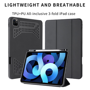 Étui pour iPad en TPU et PU, rabattable en 3 volets, protection intégrale à 360°, fonction veille/réveil, emplacement invisible pour stylet, dissipation thermique pour iPad Pro - Product Image 1