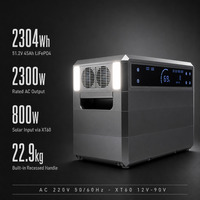 Station d'alimentation portable 2300W 2300Wh avec batterie LiFePO4, onduleur à onde sinusoïdale pure et contrôleur MPPT pour alimentation mobile et secours extérieur