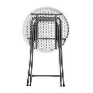 Barra portátil al por mayor, <span class=keywords><strong>terraza</strong></span> de plástico blanco, <span class=keywords><strong>mesa</strong></span> <span class=keywords><strong>plegable</strong></span> circular para exteriores, <span class=keywords><strong>mesa</strong></span> de cóctel popular, <span class=keywords><strong>mesa</strong></span> redonda con patas altas - Product Image 4