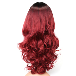 <span class=keywords><strong>Parrucca</strong></span> sintetica da <span class=keywords><strong>donna</strong></span> nera e <span class=keywords><strong>rossa</strong></span> resistente alle alte Temperature stile onda del corpo con pizzo elastico fornitore diretto - Product Image 3