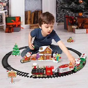 Toys Elk Christmas Holiday Gift Slot Track Train Christmas Toy for Kids Christmas Train With Light Sound