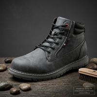 Bottes d'hiver occidentales ITAZERO pour hommes en cuir véritable à lacets