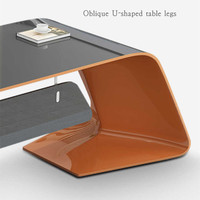 Bureau de direction de luxe en forme de L, style moderne et simple, en matériau HDF E0, fabrication directe d'usine, OEM/ODM