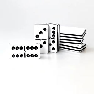 Juego de Dominó Acrílico Premium de 5 Capas Blanco y Negro, Tablero de Rompecabezas Laminado Personalizable para Niños y Adultos - Product Image 2