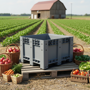 Caisses de palettes en HDPE de qualité alimentaire, robustes, grandes et ventilées, étanches, pour la logistique et le transport - Product Image 4