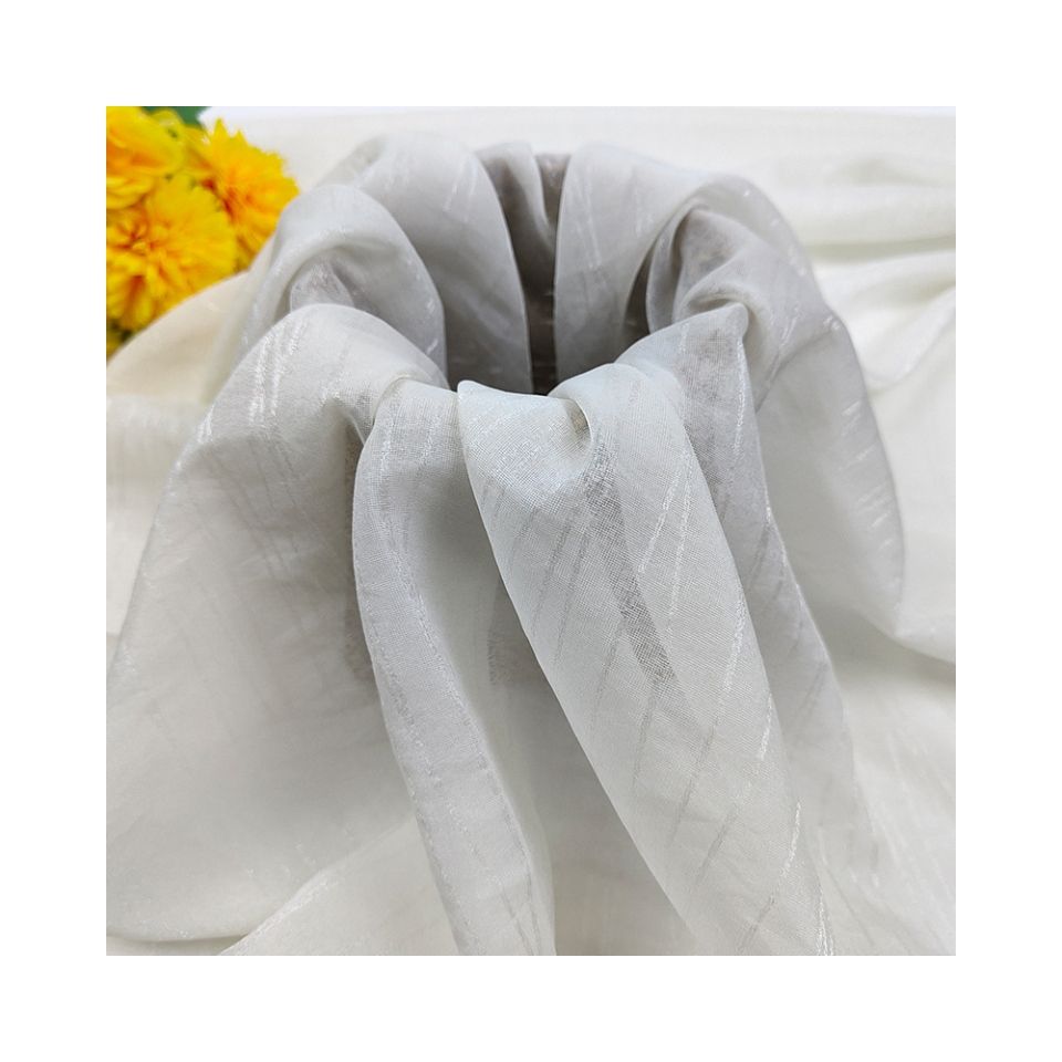 30%Nylon 70%polyester Jacquard Organza Fabric Satin Silky Tulle