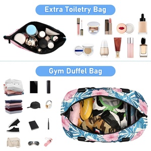 Sac de voyage pliable grande capacité pour le sport, avec séparation sec/humide, motif floral, idéal pour la douane – Vente en gros - Product Image 4