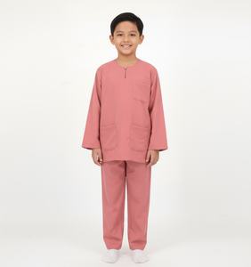 بدلة ماليزية قابلة للتخصيص للرجال، زي ماليزي عصري، قميص كورونج بأزرار للرجال، قميص سادة مع بنطلون، تصميم OEM - Product Image 2