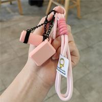 Porte-clés créatif en silicone pour femme, avec mini-corde de yoga et tapis de yoga & Pilates, idéal pour sac de sport et sac à main