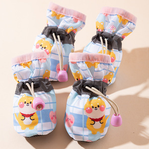 Chaussures pour chien mignonnes de dessin animé, spéciales pour animaux de compagnie, pour sortir, pour empêcher les petits <span class=keywords><strong>chiens</strong></span> de faire la saleté, ne tombent pas, semelle souple, imperméable, couvre-chaussures - Product Image 4