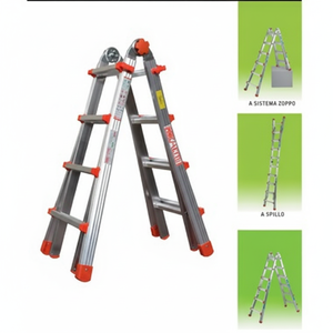 Scala Multiuso Industriale Moderna in Alluminio 129 x 60 x 21 cm, Scala Pieghevole a 12 Gradini per Uso Domestico Certificata EN131 - Product Image 1