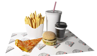 Papier d'emballage alimentaire jetable en PE avec logo personnalisé, résistant à l'huile, recyclable et écologique pour les restaurants de burgers et de poulet frit