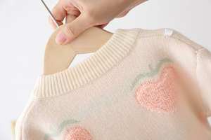 2026 New Children's Cartoon Pattern Wool/Nylon Baby Girl Princess Thin Style Over <b>Cardigan</b> Belt Closure Lovely <b>Peach</b> Decoration - Product Image 5