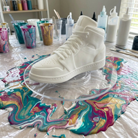 Chaussures Fluides DIY 29cm, Modèle de Baskets en Vinyle Blanc pour Coloration, Chaussures en Plastique, Jouets de Coulée Faits Main, Ours Violent Coulant