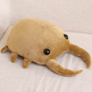Nouvel oreiller en peluche en forme de <span class=keywords><strong>rhinocéros</strong></span> brun de dessin animé, jouet insecte doux et rembourré, coussin à câliner pour la décoration de chambre - Product Image 6