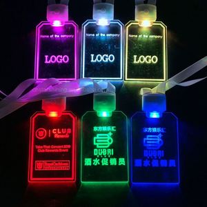 Badge porte-carte lumineux LED 15 couleurs clignotantes, personnalisé avec logo d'entreprise, en acrylique imprimé UV, avec affichage rétroéclairé - Product Image 1