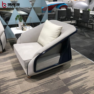 Canapé de réception en cuir suédé, Design de luxe, moderne, blanc et bleu, Flash, 3/1/2 places, bureau - Product Image 4