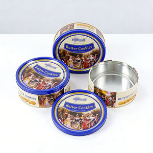 Caja Redonda de Metal para Galletas con Impresión Personalizada, Envase de Grado Alimenticio para Galletas, Bizcochos, Dulces y Almacenamiento de Regalos - Product Image 1