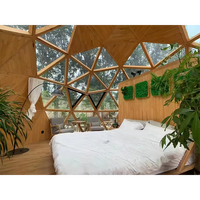 Dôme géodésique en verre de luxe personnalisé pour hôtel, imperméable, résistant aux UV, pour glamping en plein air