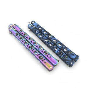 Coltello da tasca pieghevole personalizzabile a colori 3D non affilato a farfalla all'ingrosso coltello da allenamento M42 per giochi all'aperto - Product Image 3