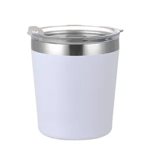 Groothandel Custom Logo Mini Tumbler 8Oz Herbruikbare Kids Melk Cup Met Deksels Rvs Twee Muur Geïsoleerde Koffiemok