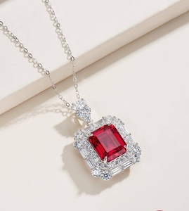 925 Silver Cultivated <b>Ruby</b> <b>Necklace</b> Shines for Fashion Daily Wear, Birthday, Party, Holiday a Wonderful Surprise Gift for Girl L - Product Image 2