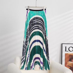 Jupe plissée Miyake haut de gamme, collection été 2026, colorée, taille haute, évasée, longue, pour le quotidien – Vente en gros de vêtements - Product Image 2