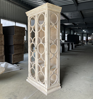 Bibliothèque Antique blanche à 2 portes, présentoir en bois recyclé, boîte de rangement unique, armoire haute