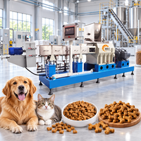 Usine de fabrication d'aliments pour animaux de compagnie, ligne de production de granulés pour chiens et chats 200-500 kg/h, extrudeuse à double vis